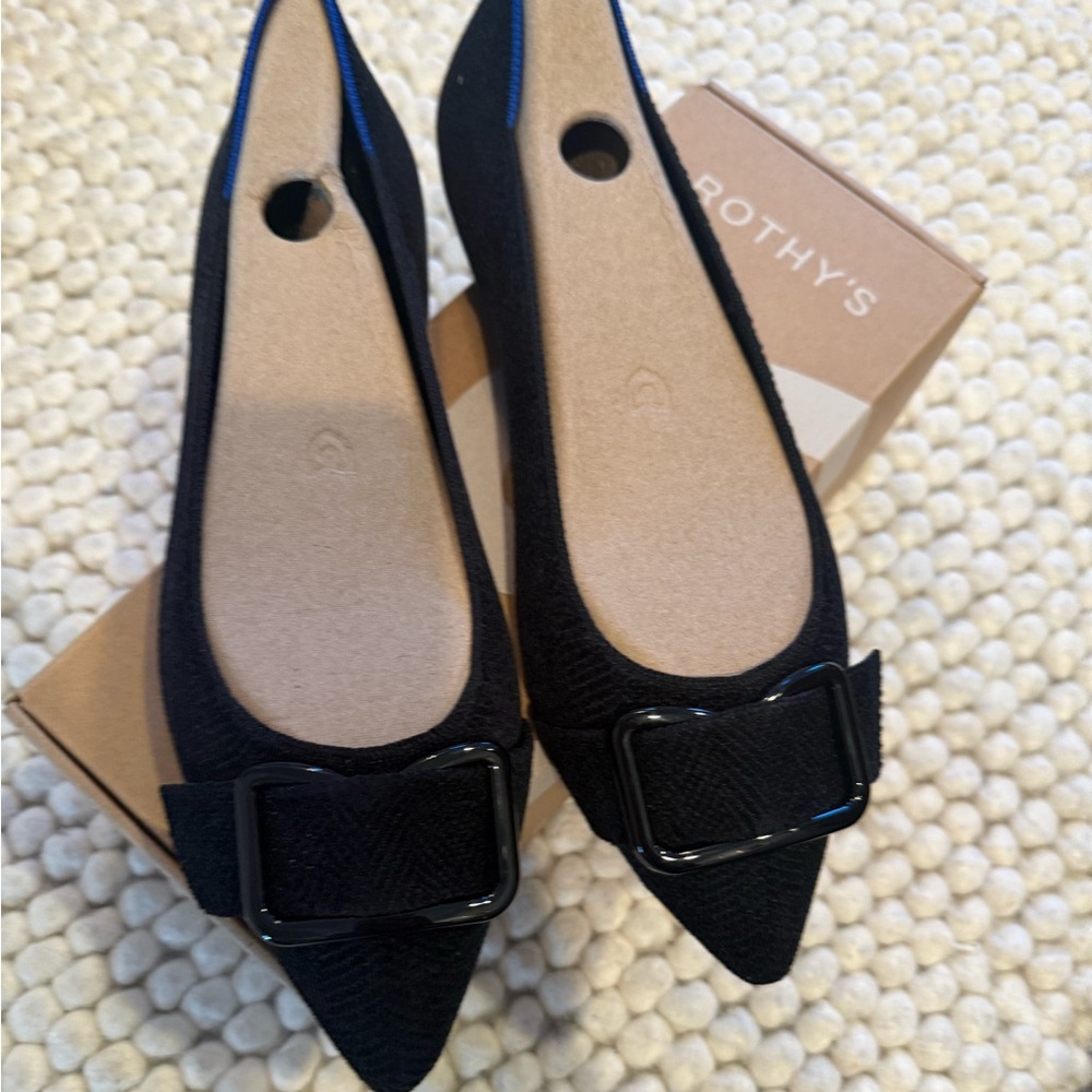 Rothy's Elegant Black Flats with Buckle